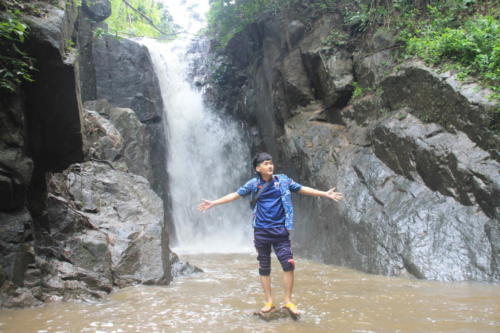 Fun at the waterfall