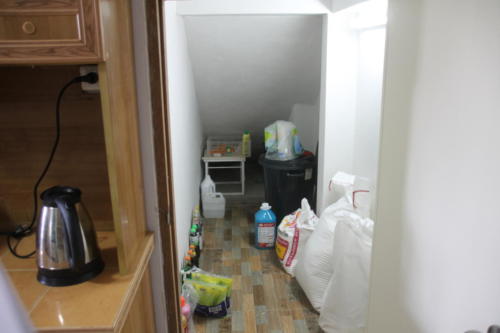 Storage room in inside kitchen.