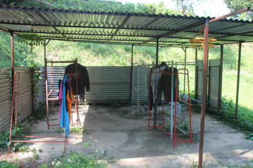Boy’s laundry drying area.