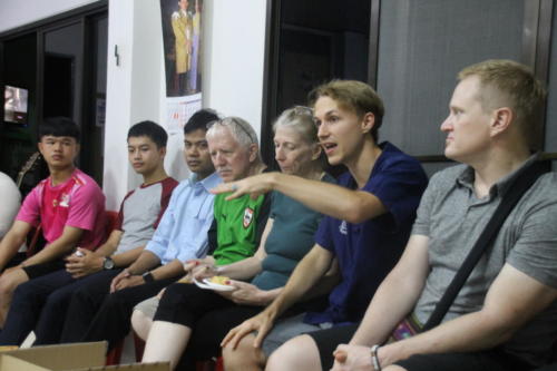 Matthew translating so all our Thai kids know what to say or do.